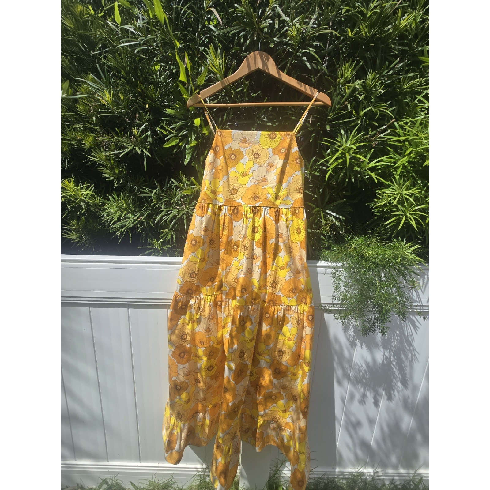 Mott50 Spaghetti Strap Midi Dress - Sunset Floral Uv50 Sun Protection Vtg Look